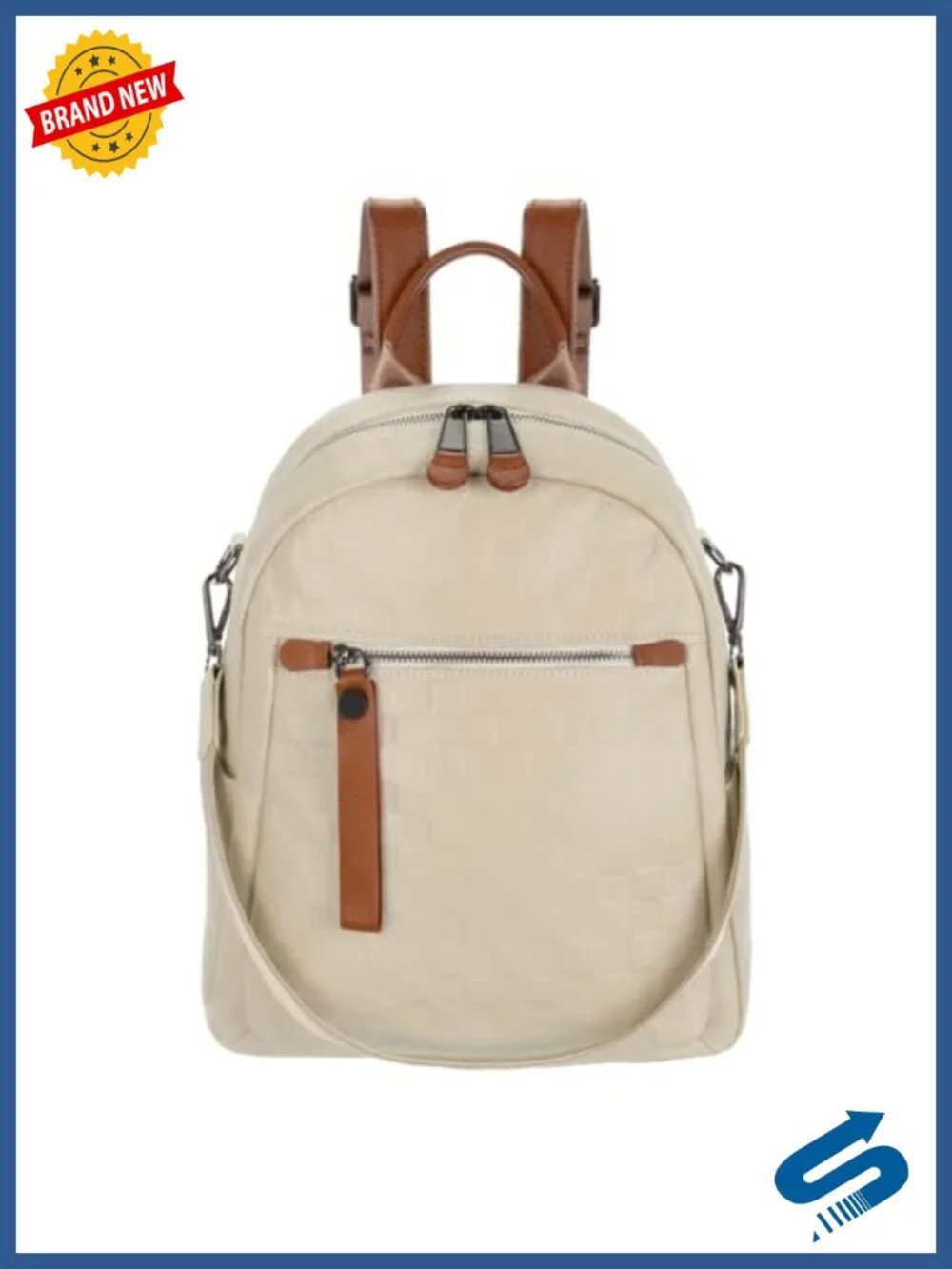 Genuine Leather Quilted Backpack Purse Convertible Daypack Travel